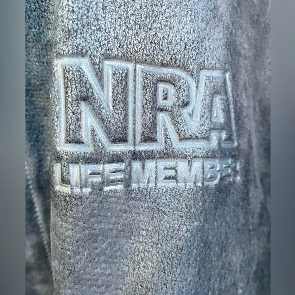 Men’s NRA Leather Bomber Jacket Coat NWT - Picture 5 of 8